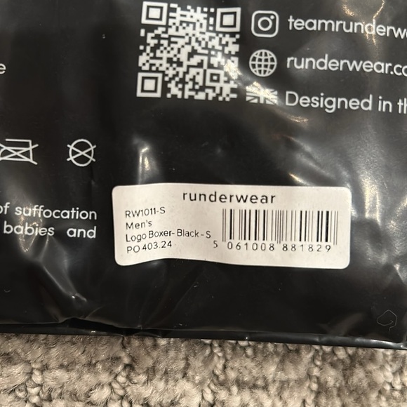 Runderwear Men's Running Boxer - Black S - Picture 5 of 5